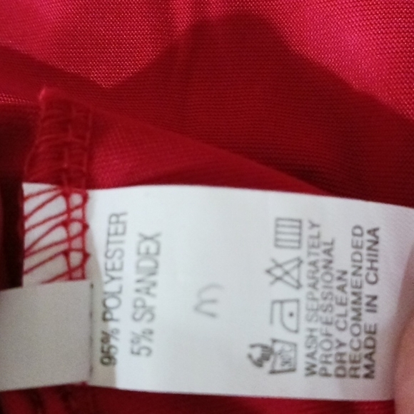 Nwot Y2kMettalic Red Mock Neck Ruched Dress. SIZE L. - Picture 13 of 13